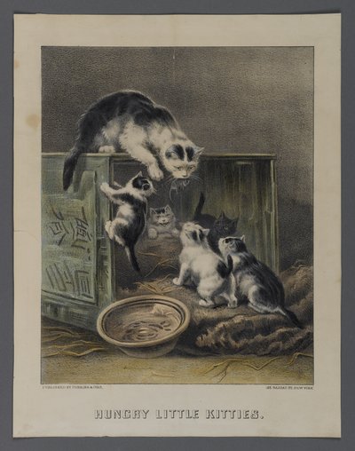 Hungry Little Kitties, published by Currier & Ives, New York by American School